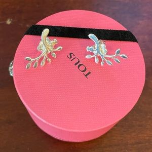 TOUS Silver Fragil Nature leaves Earrings